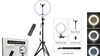HOW TO ASSEMBLE RING LIGHT ON TRIPOD STAND AND PHONE HOLDER.