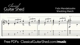 Mendelssohn: Wedding March - Free Classical Guitar Sheet Music