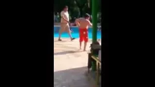 Kid Hilariously Dances to 'Cuban Pete' at Public Swimming Pool