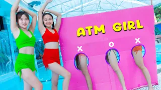 ATM LUCKY BALLOONS GAME PRANK BATTLE NERF Dr. AGirl Nerf Guns TOP FUNNY BEAUTIFUL GIRLS DC PRANKS