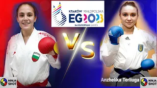 Anzhelika Terliuga (UKR) VS Ivet Goranova (BUL) Female kumite -55 kg European Games 2023