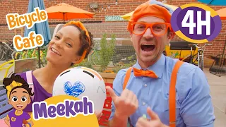 Blippi & Meekah Visit Spoke Bicycle Cafe!! | 4 HOURS OF MEEKAH! | Educational Videos for Kids