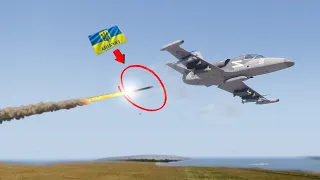 Three Russian Jet l-159 alca shot down by Ukrainian military tracked missiles - ARMA 3