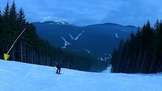 BUKOVEL - Спуск с черной трассы 16с 120 км/ч на прямых лыжах | 120 km / h 16С black