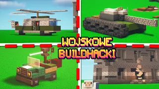 WOJSKOWE BUILD HACKI w MINECRAFT! *czołg, helikopter i więcej*