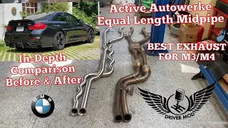 Active Autowerke Equal Length Midpipe Installation for BMW F80/F82 BMW M3/M4!! STOCK DOWNPIPES!!