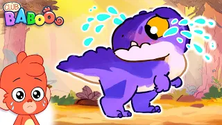 Club Baboo | Why is the baby Velociraptor crying? | He lost his Dino Mommy! | Learn Dinosaur Names!