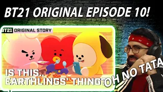 Oh no Tata... - BT21 ORIGINAL STORY EP.10 - TATA Experiencing Earthlings Culture | Reaction