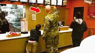 This Soldier Goes To Order Taco Bell Meal, Stops Cold When He Hears 2 Boys Behind Him...