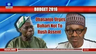News@10: President Buhari Receives Budget 2016 Details From NASS 07/04/16 Pt.1