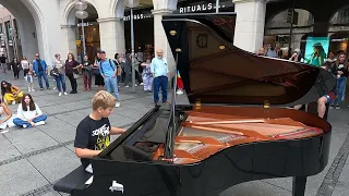 STREET PIANO PERFORMANCE with Cajon and Violin