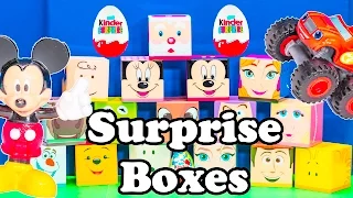 What is inside the Mickey Mouse and Frozen Surprise Boxes?