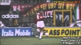 Serie A 1996-1997, day 10 Milan - Inter 1-1 (R.Baggio goal)