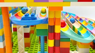 Satisfying Building Blocks Marble Run | ASMR | VTech | HABA | Lego Duplo | 4 Track Combo | 20 Mins