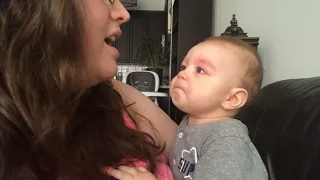 Baby Gets Emotional When Mom Sings Opera!