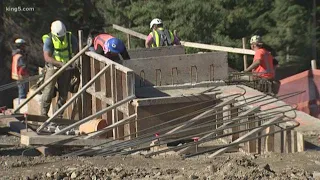 Wildlife crossing over I-90 nearing completion