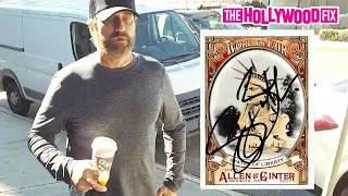 Gerard Butler From The Movie 300 Stops To Sign An Autograph While Out On An Afternoon Walk In WeHo