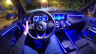 New MERCEDES GLA (2020) – Night POV test drive (CRAZY AMBIENT LIGHTS & digital cockpit) AMG Line