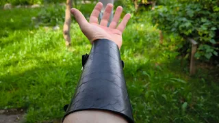 Крага защита на руку для лучников из кожи. Hand protection for archery made of leather. Hand made.