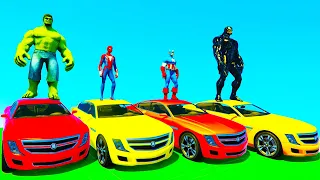 Oh My God Spiderman Cars Challenge ! Superheroes Hulk Venom Captain America ! GTA5 Gameplay Ep302