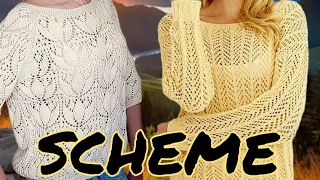 10 схем летних женских свитеров. 10 patterns for summer women's sweaters.