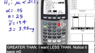 TI-83/84 - T-Test: Hypothesis Test a Claim About a Mean (sigma unknown)