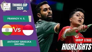 Prannoy H. S. (IND) vs Anthony Sinisuka Ginting (INA) - Group Stage | Thomas Cup 2024