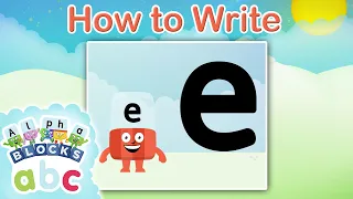 @officialalphablocks - Learn How to Write the Letter E | Curly Line | How to Write App