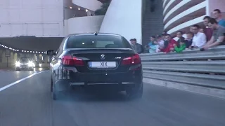 BMW M5 F10 with Akrapovic exhaust! | POWERSLIDE & LOUD ACCELERATIONS