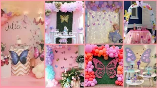 Butterfly themed birthday decor ideas part#2/Birthday backdrops for kids/Elegant butterfly decors