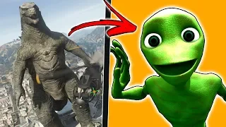 DAME TU COSITA CAÇANDO O GODZILLA do FILME NO GTA 5 !! (Caçador de Lendas / Mistério)