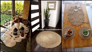 DIY Jute Table & Door Mat Handmade - Jute Door Mat & Table Mat Decor Ideas - Jute Mat Craft Ideas