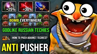 EVEN Gem Can't Counter this Techies | 200 IQ Moving Bomb Everywhere 100% Anti Push Vs Godlike Clinkz