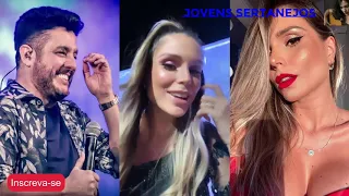 Bruno dupla de Marrone flerta com Flávia Viana e pergunta se ela conhece o pai do seu bebê