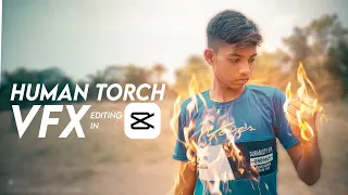 Superhero Human torch fire VFX editing tutorial in Capcut in Hindi | Mobile VFX Editing | capcut |