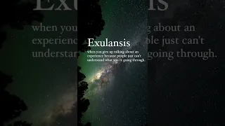 Exulansis #words #meaning