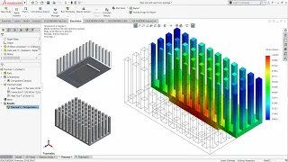 ⚡ SOLIDWORKS SIMULATION || THERMAL || Heat sink and Micro Processor  under natural convection.