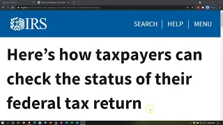 IRS Tax Tip - Here’s how taxpayers can check the status of their federal tax return