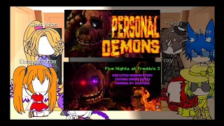 Afton family and fnaf 1 reaction to personal demons and our little horror story