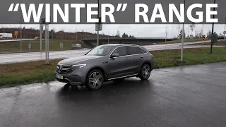 Mercedes EQC range test on wet roads