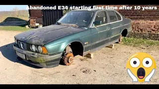 Bmw e34 525i | first start after 10 years | M50b25 | BARN FIND