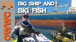 Big Ship and a Big Fish - Kings Island Kayak Fishing