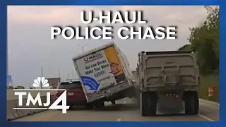 Dramatic video shows police chasing U-Haul on interstate