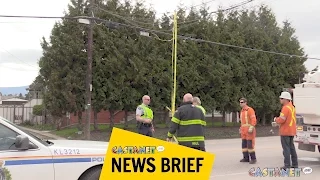 Dump truck vs. utility line