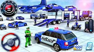 US Police Car Park Transporter Driving - Police Trailer Truck Driver Simulator 3D - Android GamePlay