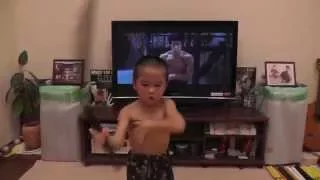 Ryusei(5year-old)acting Nunchaku scene From Enter The Dragon