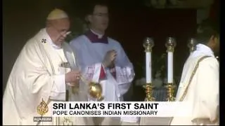 Pope canonises Sri Lanka's first saint