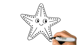 How to DRAW a STARFISH Easy Step by Step