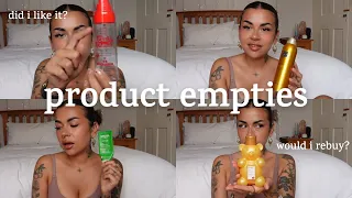 huge product empties review! | 30+ products of skincare, hair products, makeup, body care...