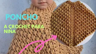 Poncho A Crochet Para Niña | Tutorial| | Paso A Paso|